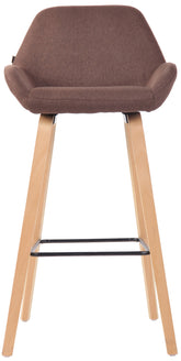 TPFLiving Barhocker Newnan 4-Fuß Gestell natura (eiche) Stoff